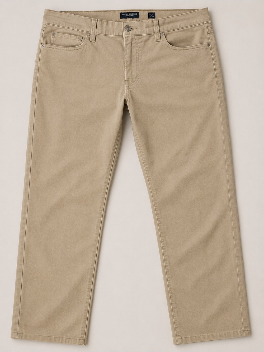 Lucky Brand 121 Slim Straight Khaki Chino Pants Men’s 40x30 Tan Beige Stretch